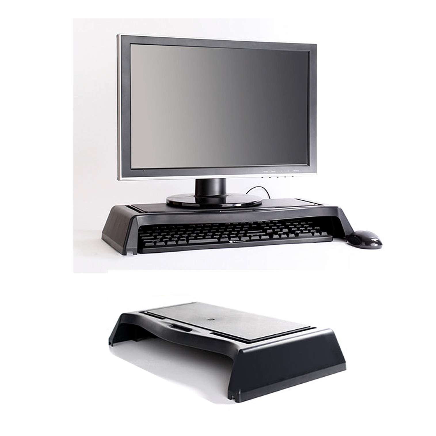 New LCD Monitor Stand Laptop Holder Tray Desktop Arrangements Office Home Black